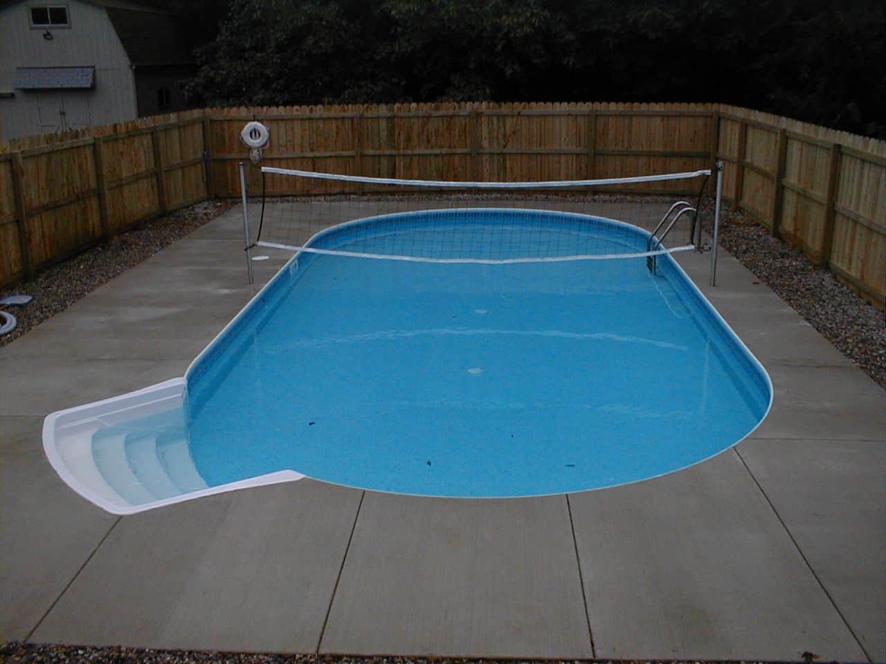 Volleyball and basketball combo in pool