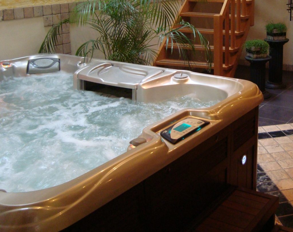 Indoor Sundance Spas installation