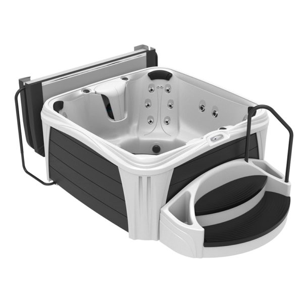 Square Glacier Sparkle Hot Tub from the Splash Collection
