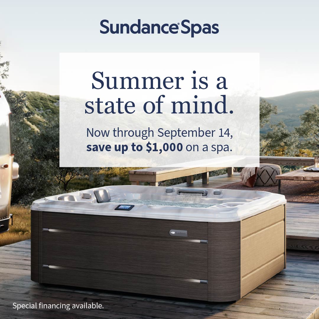 Sundance Spas Labor Day sale featuring a premium hot tub